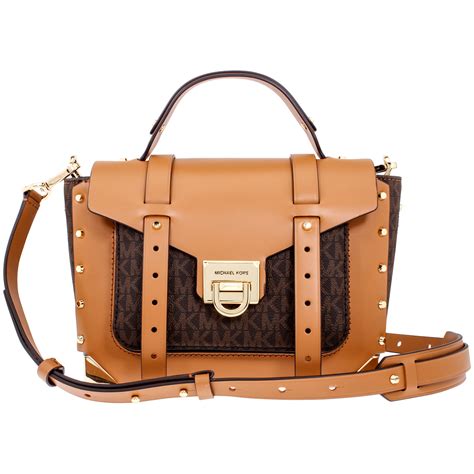 michael kors manhattan ladies medium two tone leather satchel bag|Michael Kors handbags.